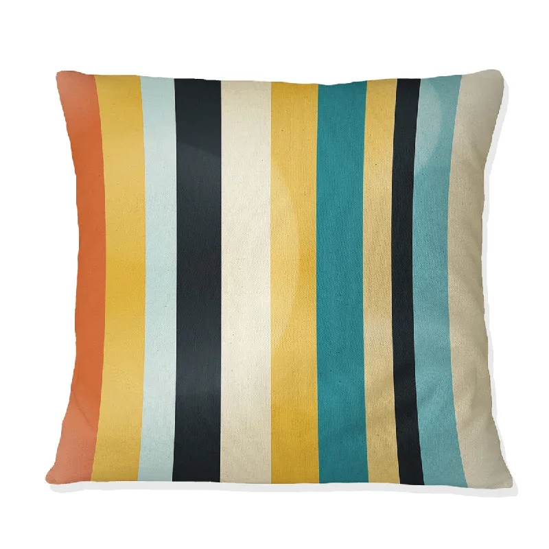 Designart "Midcentury Stripes Revived" Midcentury Printed Throw Pillow