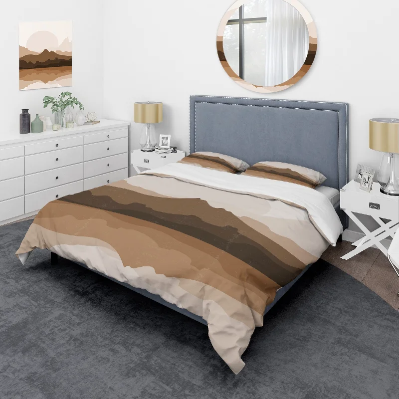 Designart 'Minimalist Terracotta Landscape' Modern Duvet Cover Comforter Set