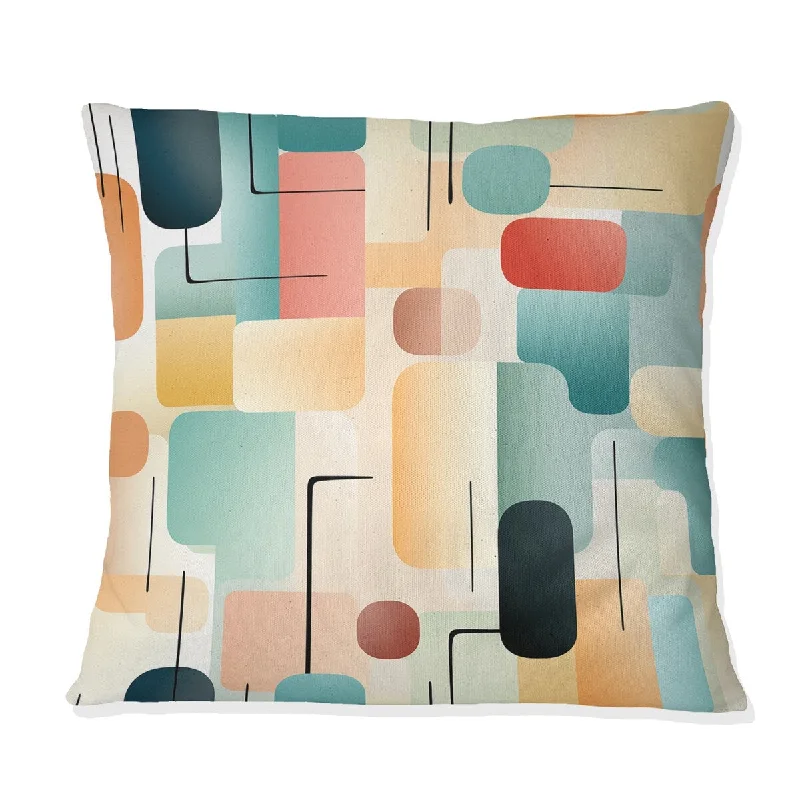 Designart "Pastel Harmony" Geometric Printed Throw Pillow