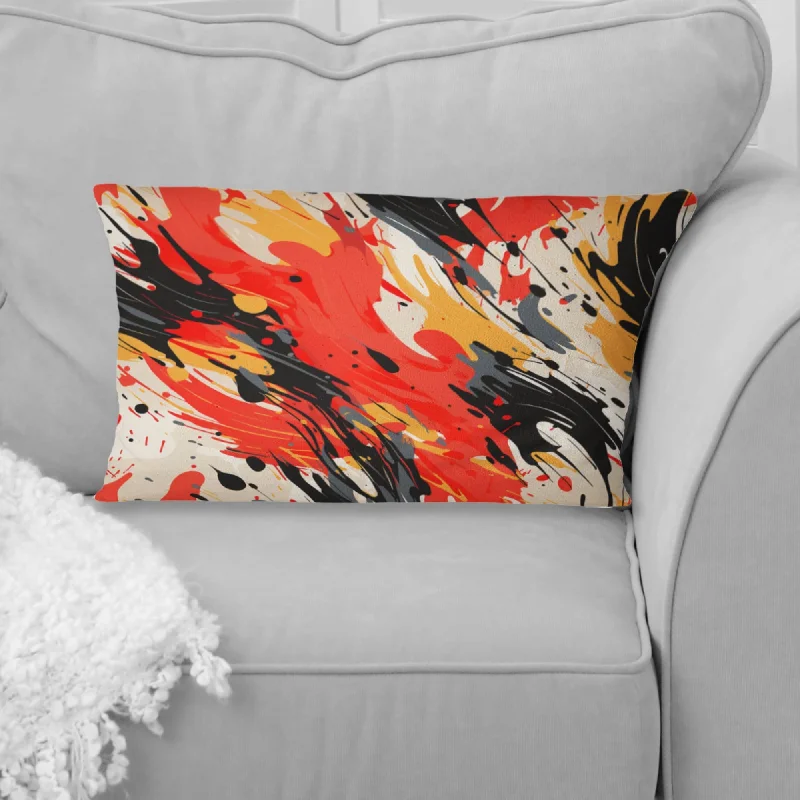 Designart "Popart Bold Brush Frenzy I" Abstract Printed Throw Pillow