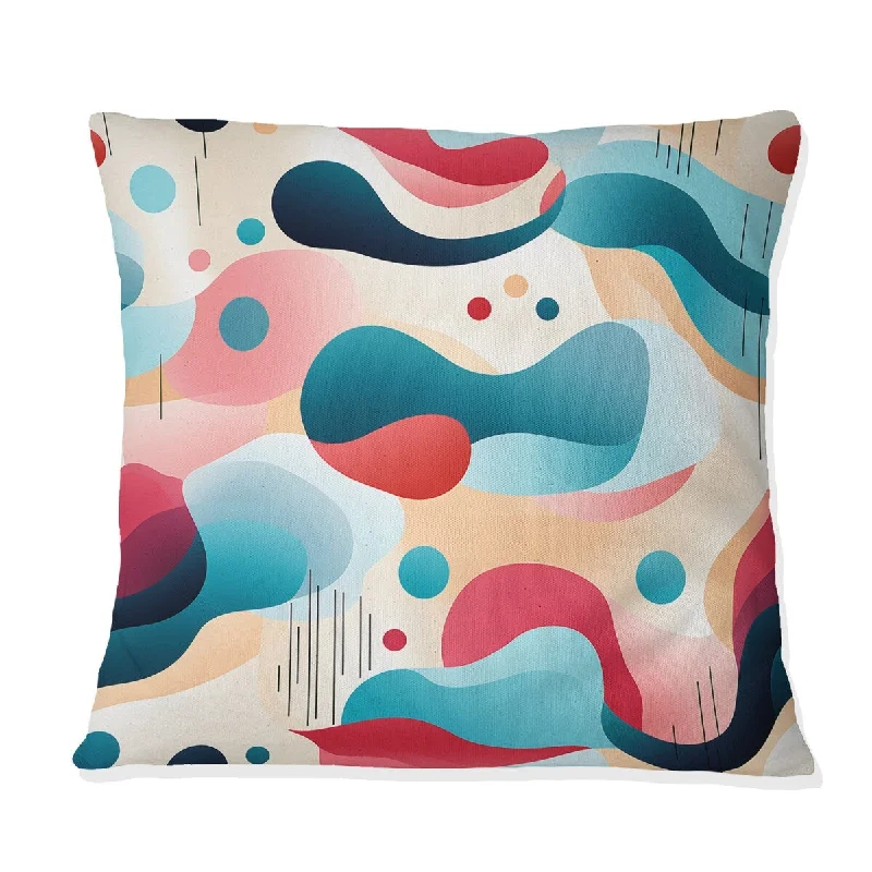 Designart "Soft Color Multicolor Abstract Neutrality Wave IV" Abstract Printed Throw Pillow