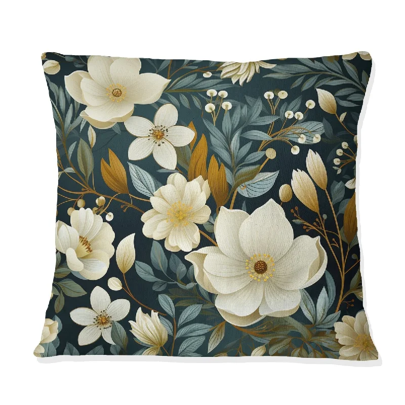 Designart "Stormy Botanics Moody Patterns I" Botanical Printed Throw Pillow