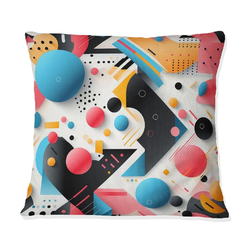 Designart "Trendy Patterns 1970s Style I" Geometric Printed Throw Pillow