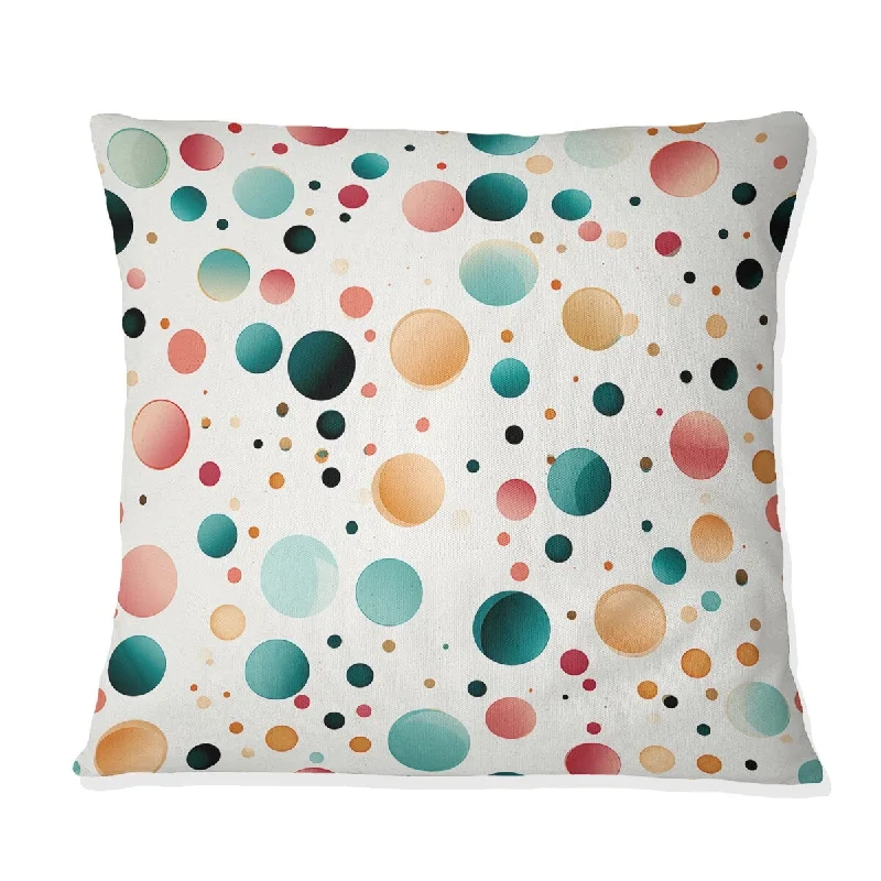 Designart "Vibrant Multicolor Polka Dots Pattern II" Polka Dots Printed Throw Pillow