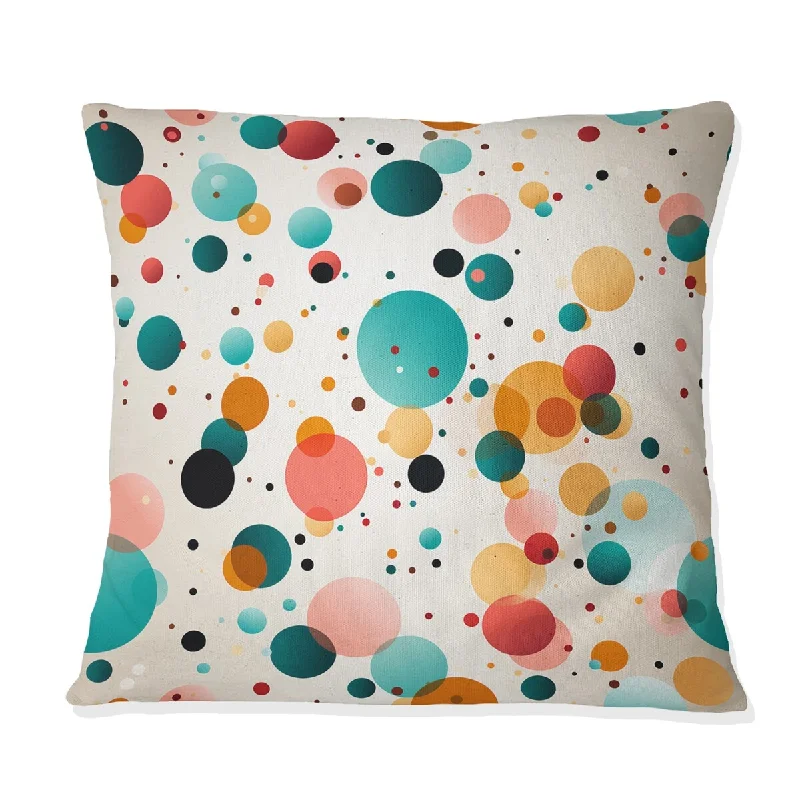 Designart "Vibrant Multicolor Polka Dots Pattern III" Polka Dots Printed Throw Pillow