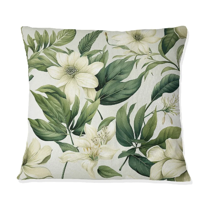 Designart "Vintage Jungle" Plants Printed Throw Pillow