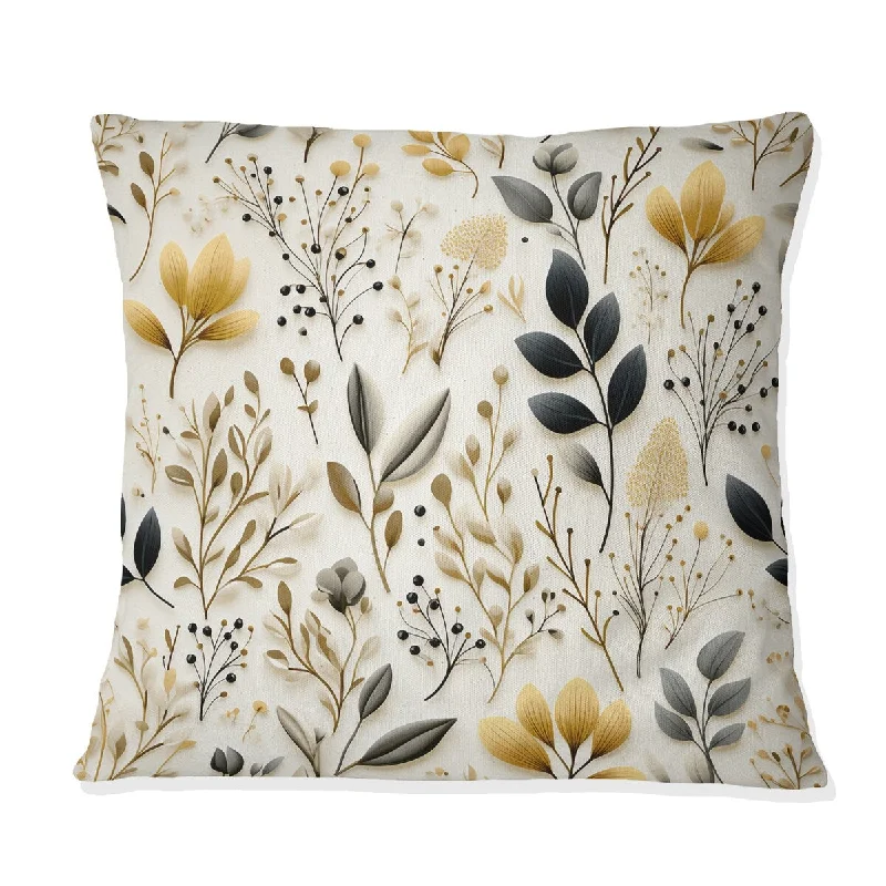 Designart "Zen Foliage" Plants Printed Throw Pillow