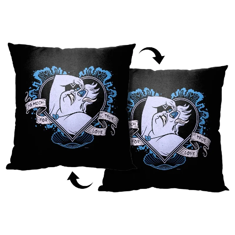 Disney Little Mermaid Classic No True Love Printed Throw Pillow - Black