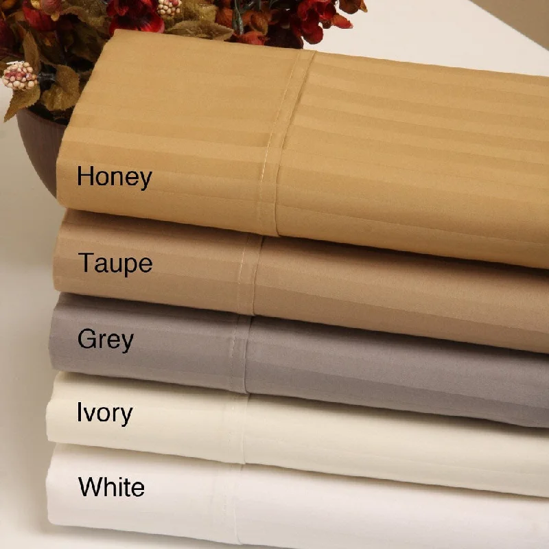 Egyptian Cotton Sateen 1000 Thread Count Woven Stripe 6-piece Sheet Set