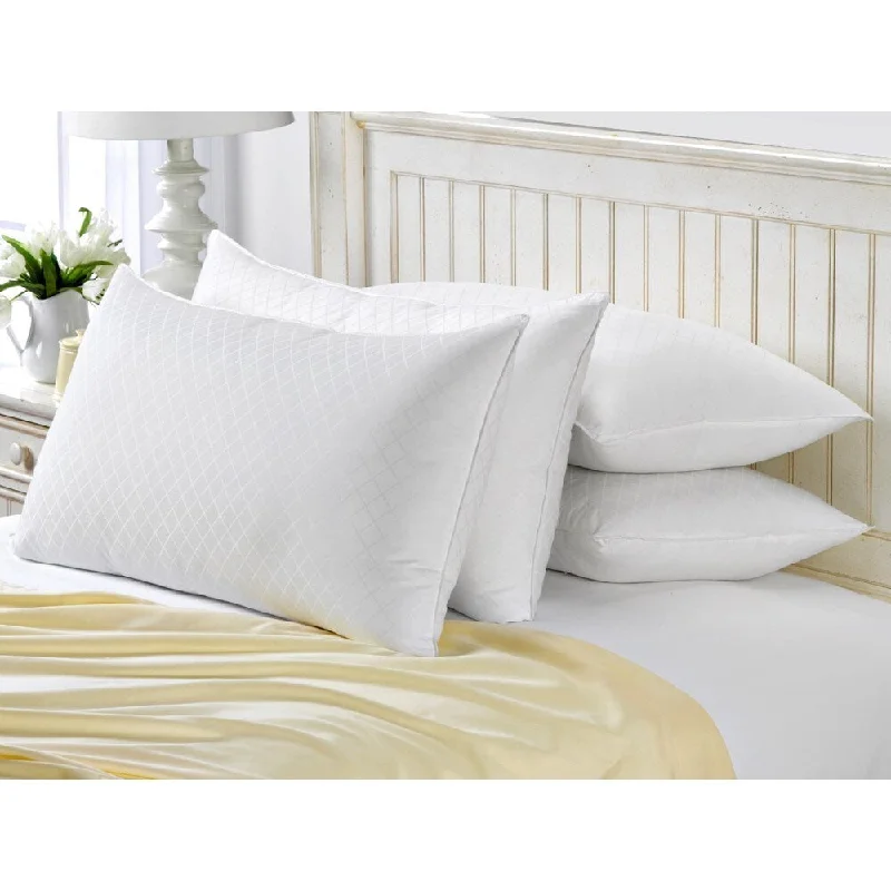 Ella Jayne Exquisite Hotel Diamond Jacquard Gel Filled Soft Pillow Set of 4