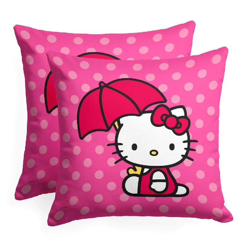 Hello Kitty Hello Umbrella Printed Throw Pillow - Pink