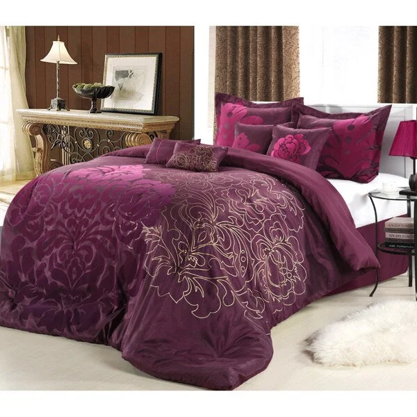 Lakhani 8-piece Plum Comforter Set