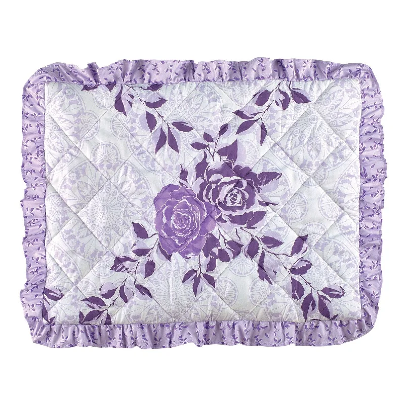 Lavender Floral Ruffle Pillow Sham