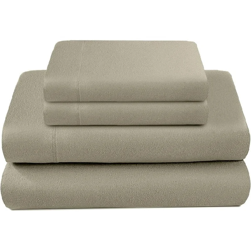 Lavish Touch 100 Percent Cotton Double Brushed Flannel Sheet Set - 170 GSM Heavyweight, Deep Pockets