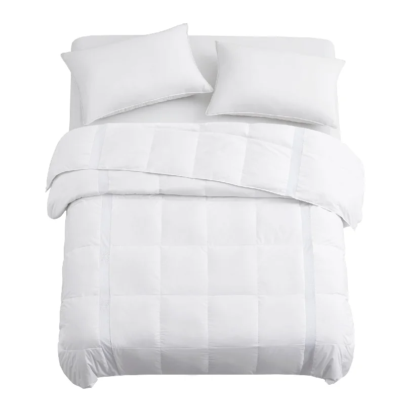 Lightweight Breathable 75% White Down Comforter Duvet Insert, Oversized Blanket