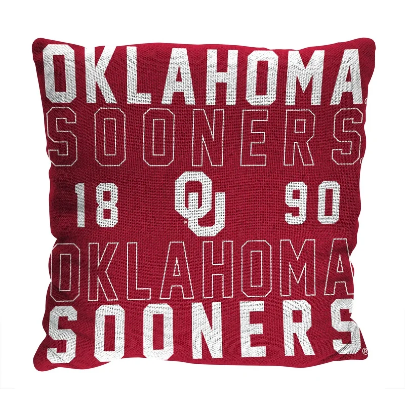 NCAA Oklahoma Sooners Stacked 20 Inch Pillow