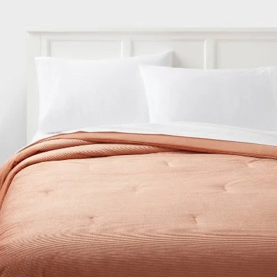 Open Box - Twin/Twin Extra Long Corduroy Plush Comforter Copper - Room Essentials