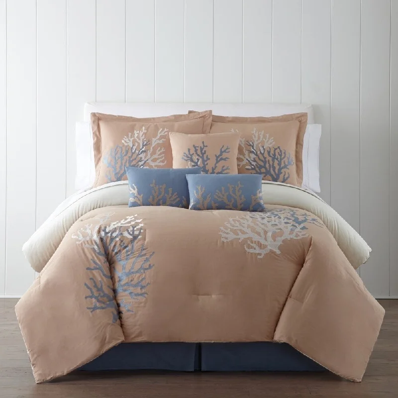 Panama Jack Coral Seas Embroidered 7-piece Comforter Set