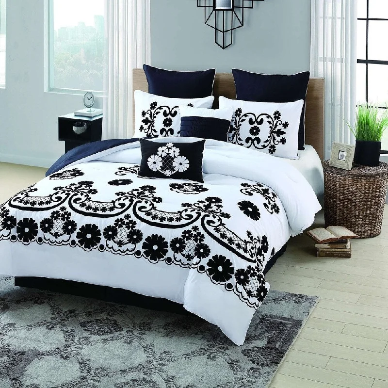 Sierra Flocked 8-piece Comforter Set