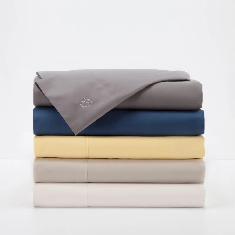 Southern Tide 100% Cotton Skipjack Tonal Embroidered Twill Sheet Set