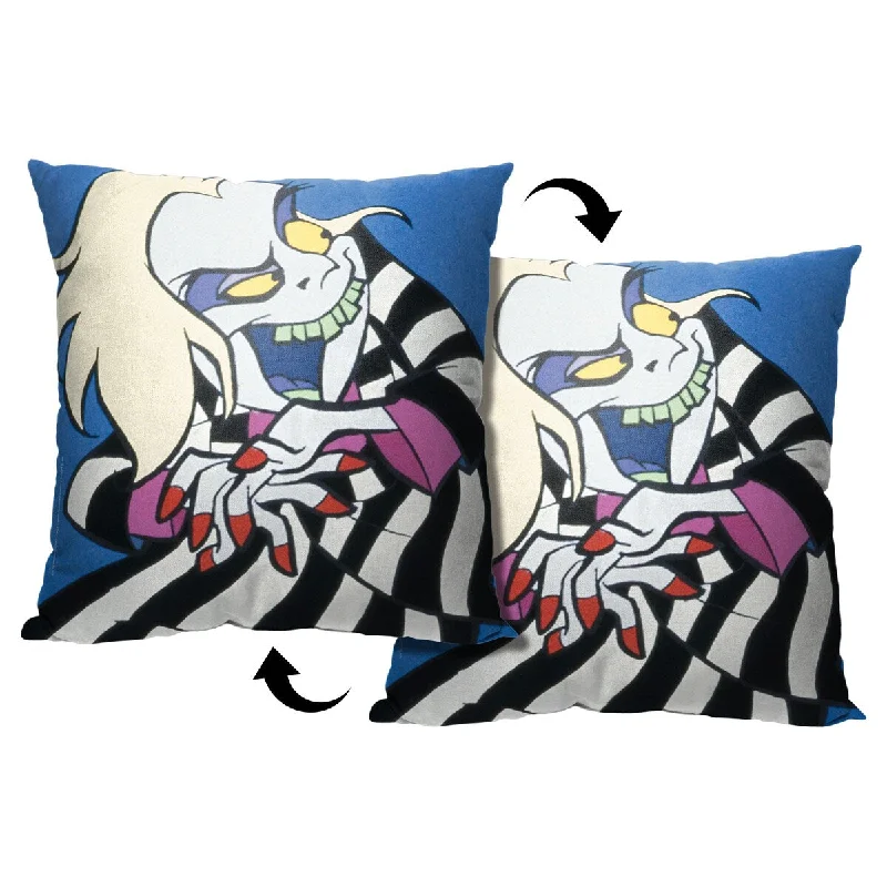 WB Beetlejuice Animated Scheming Beetle Printed Throw Pillow - Blue