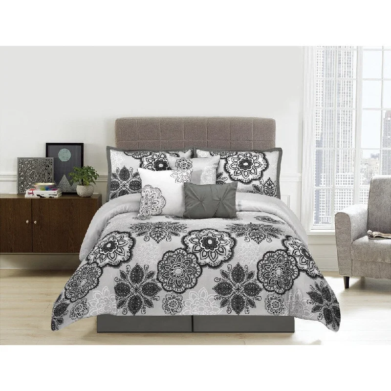 Willow Microfiber Floral 7-piece Comforter Set