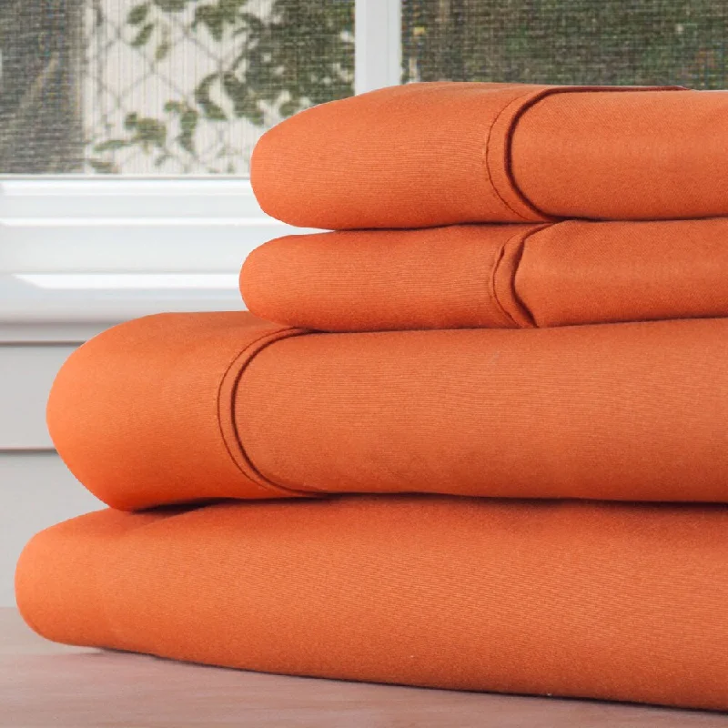 Winsor Home Cotton Blend 1200 Thread Count Rust Sheet Set (Twin XL)