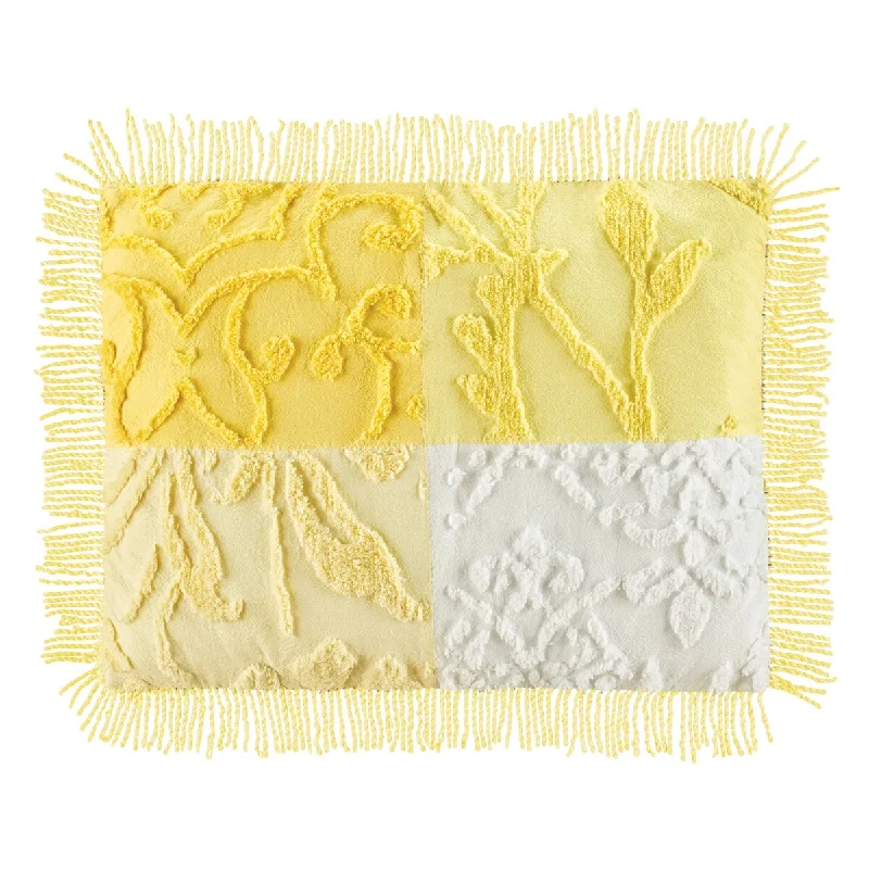 Yellow Patchwork Textured Chenille Pillow Sham