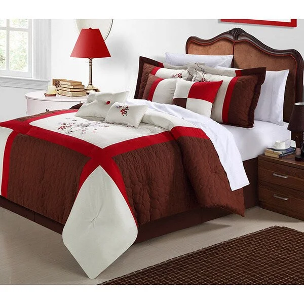 York Brown 12-piece Comforter Set