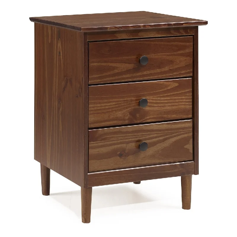 3-Drawer Nightstand, Walnut (Color : Walnut)