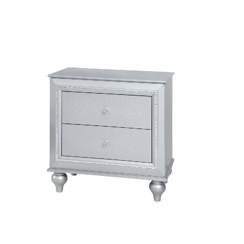 Amber Nightstand Silver