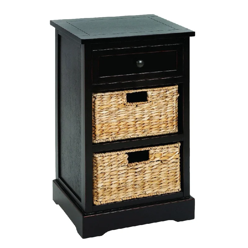 Dana Point 3-drawer Storage Wood Side Table Nightstand