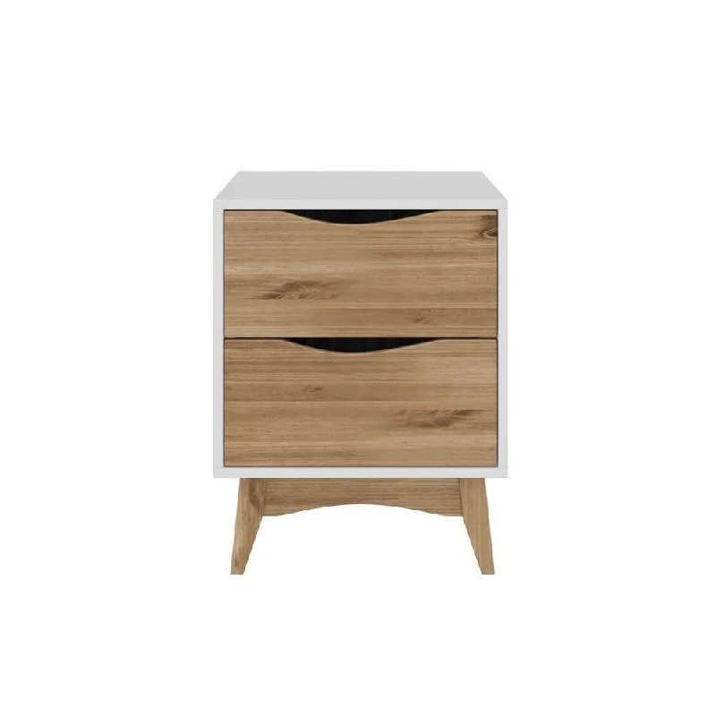 Hamilton 17.79" Nightstand in with 2 Drawers White and Wood