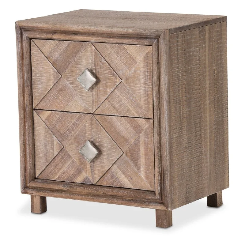 Hudson Ferry Driftwood 2-drawer Nightstand