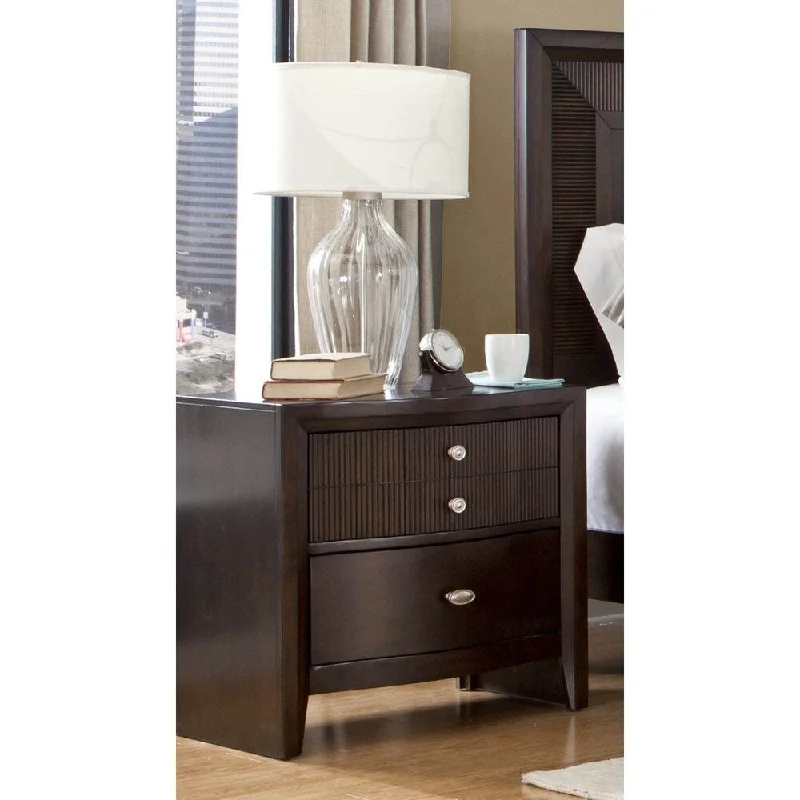 LYKE Home Ema Espresso 2-drawer Night Stand