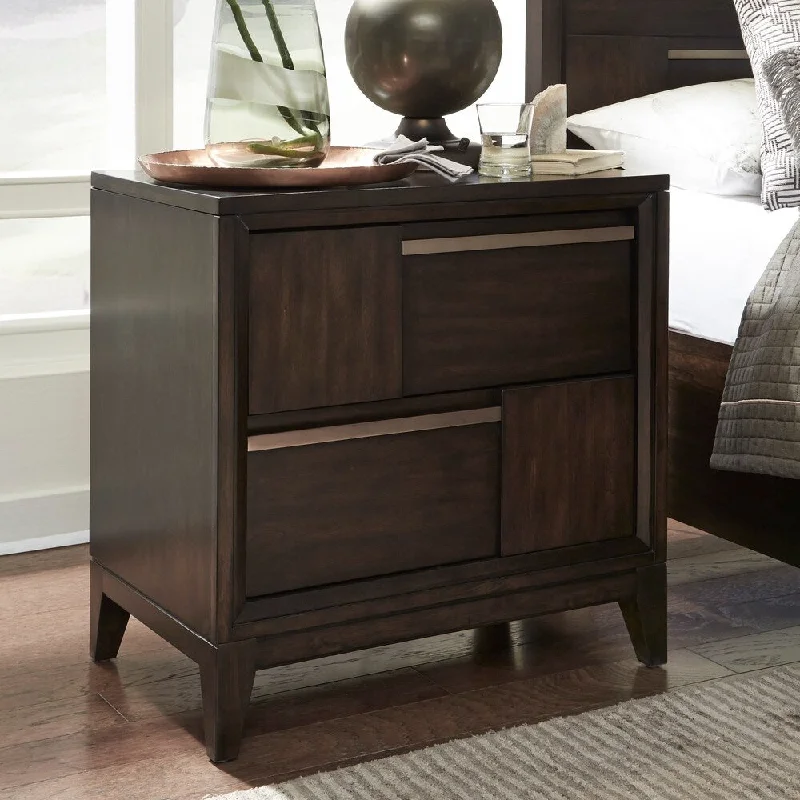 Magnussen B4769 Modern Geometry Wood Drawer Nightstand