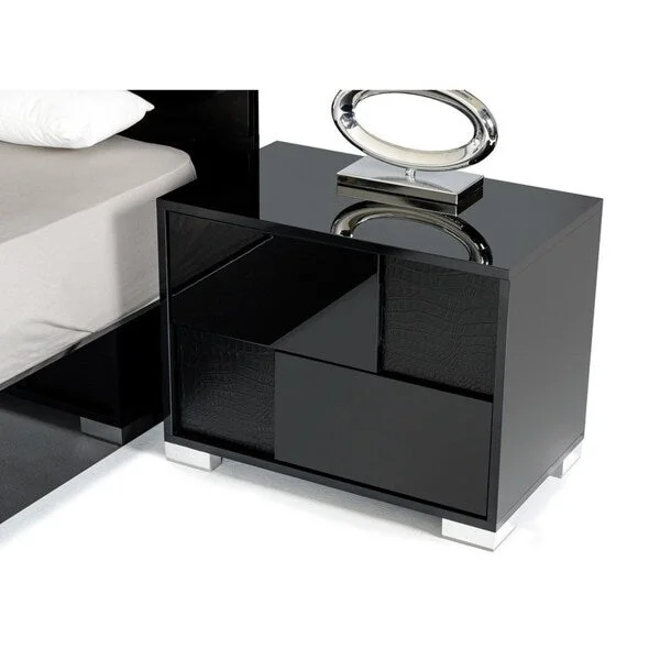 Modrest Grace Italian Modern Black Nightstand