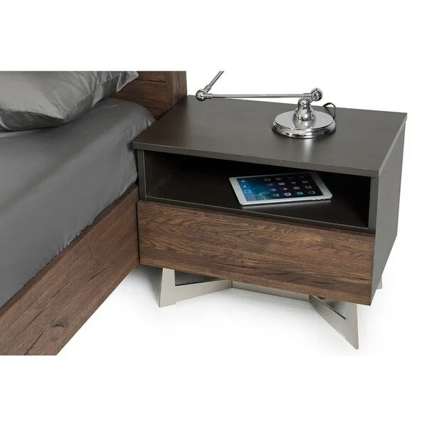 Modrest Wharton Modern Dark Aged Oak Nightstand