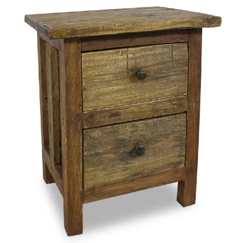 Nightstand Solid Reclaimed Wood Handmade Farmhouse Nightstand Storage Space,Vintage Accent Furniture for Small Space