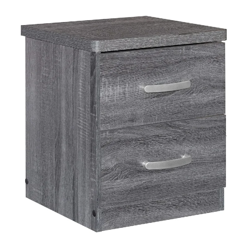 Products Cindy Faux Wood 2 Drawer Nightstand in Gray