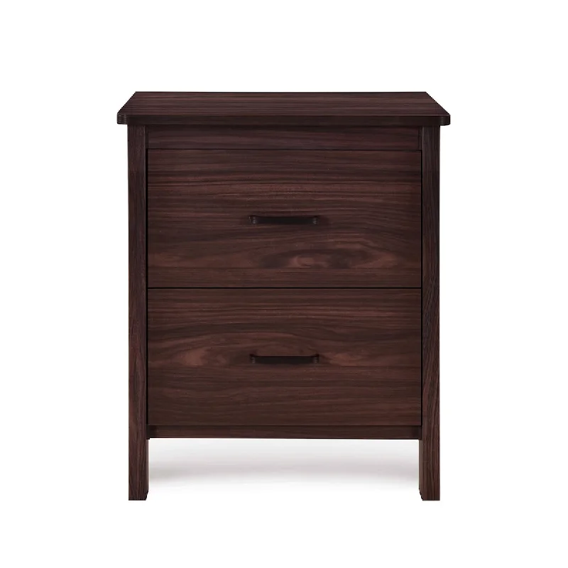 Sleek Wenge Nightstand with Contemporary Design and Dual Storage Drawers