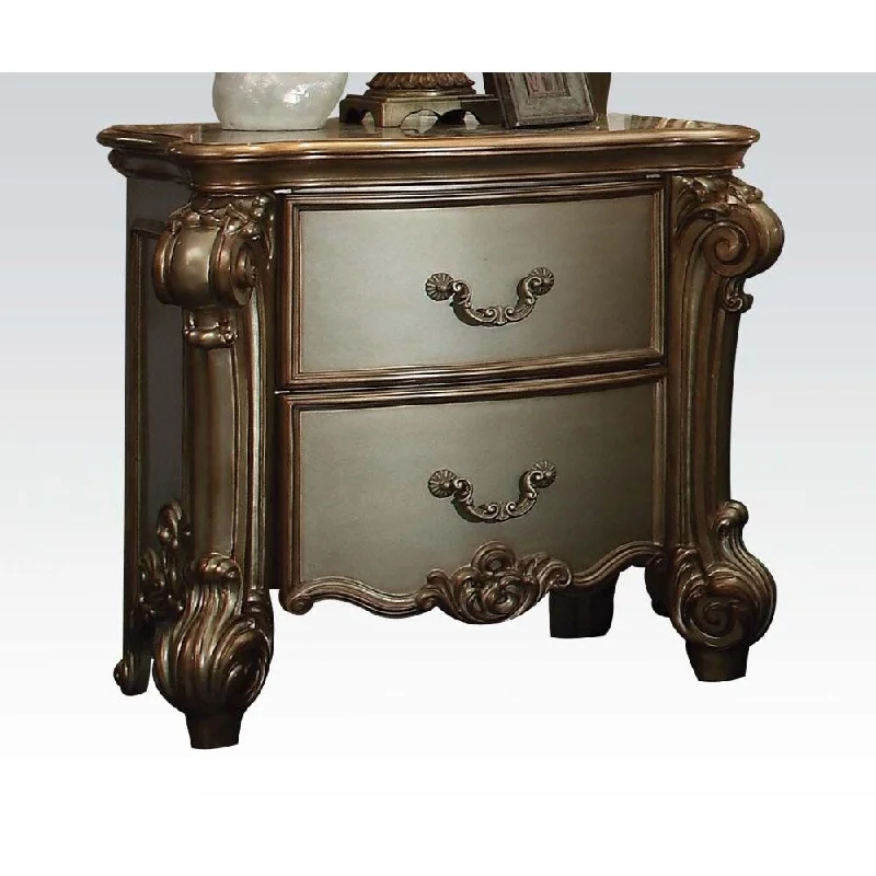 Vendome Nightstand in Gold Patina & Bone