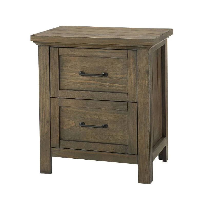 Westfield 2-Drawer Traditional Nightstand, Harvest Brown