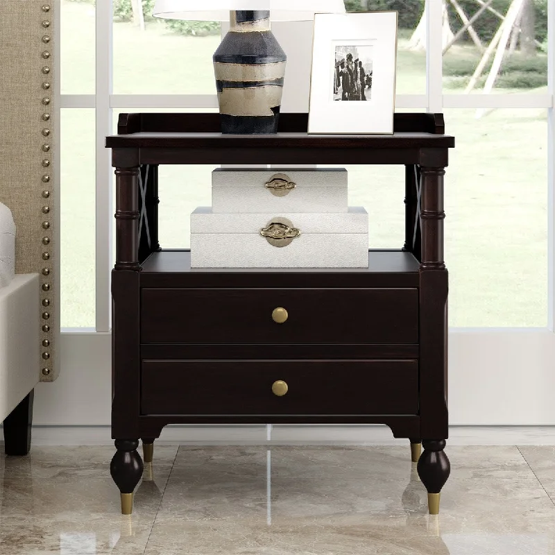 23.6" Wide Modern 2 Drawer Nightstand