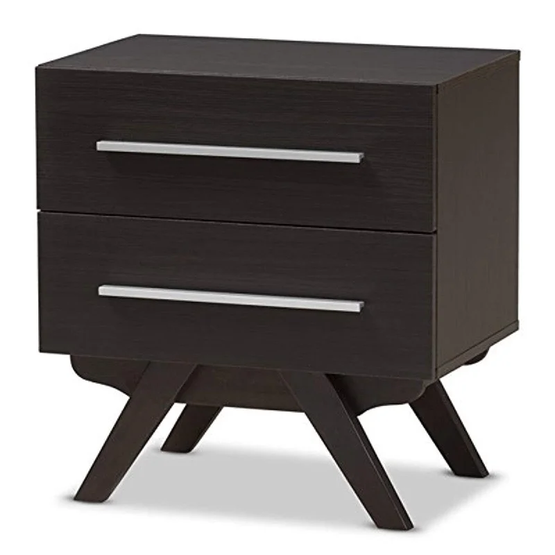 Auburn 2 Drawer Nightstand in Dark Brown