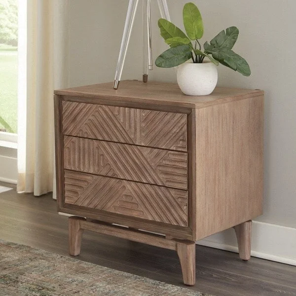 Carson Carrington Hjuvik Sandstone 3-drawer Nightstand