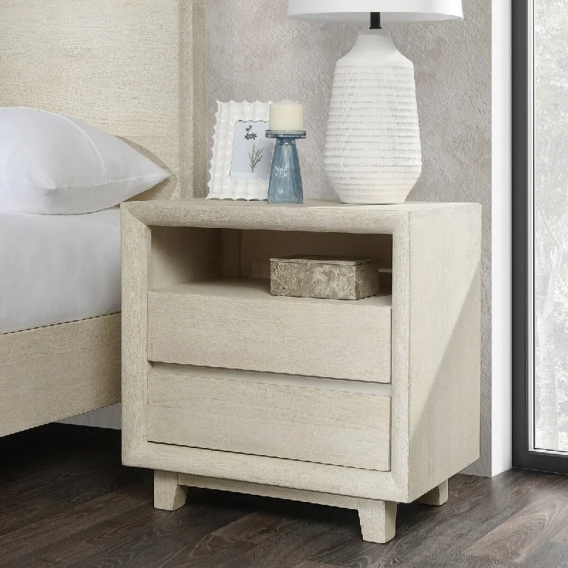 Classic Home Reece Mango Wood Nightstand in Sand