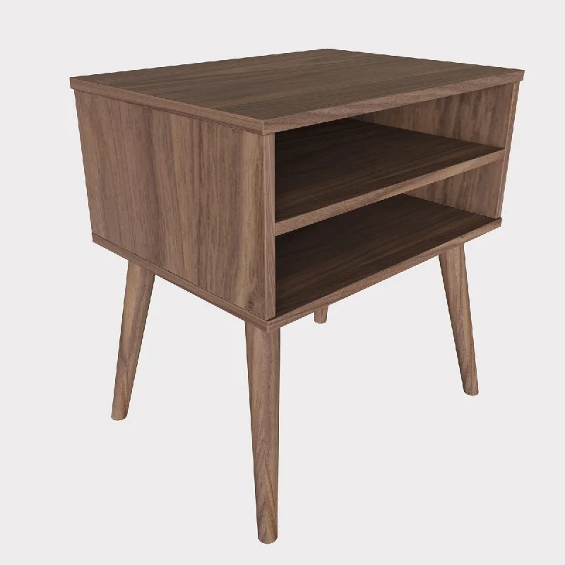 Ribera Mid-Century Modern Open Shelf Nightstand