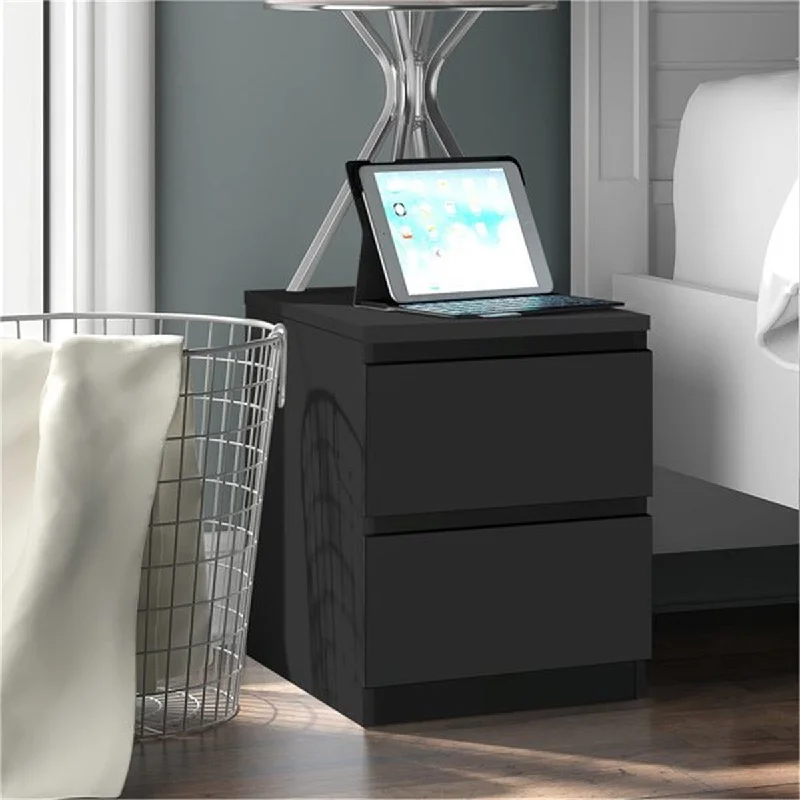 Wooden 2 Drawer Nightstand Organizer